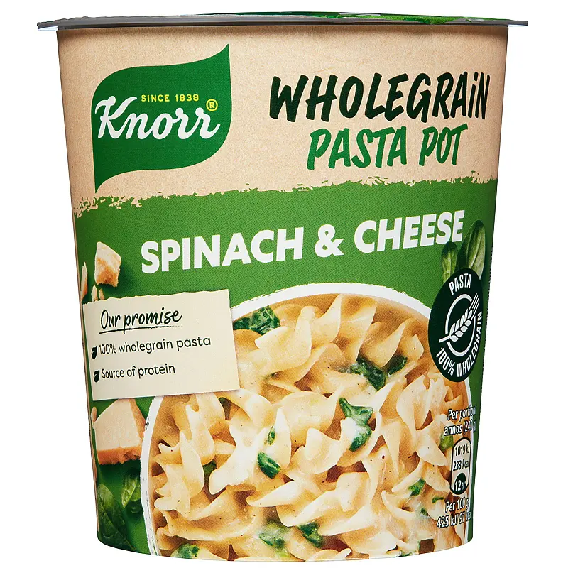 Spinach & cheese fullkorn snack pot 60 g Knorr