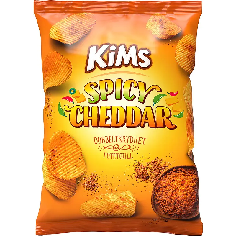 Bilde av Kims potetchips 200 g Spicy cheddar