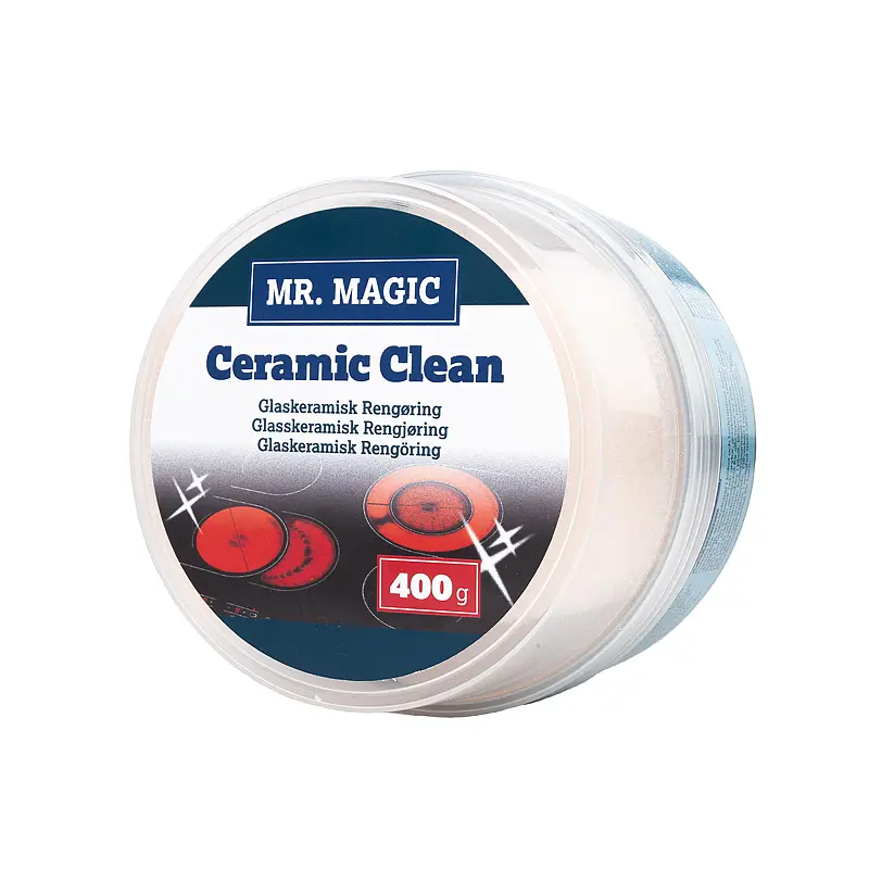 Rengjøring m/svamp glasskeramisk Mr Magic