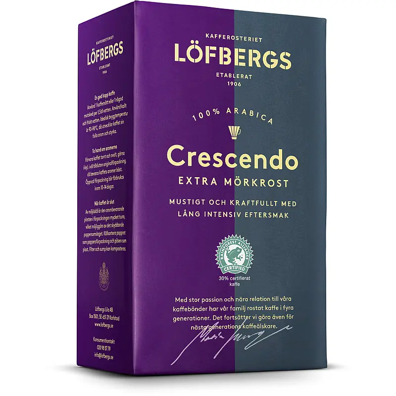 Kaffe filtermalt 450 g Crescendo Löfbergs