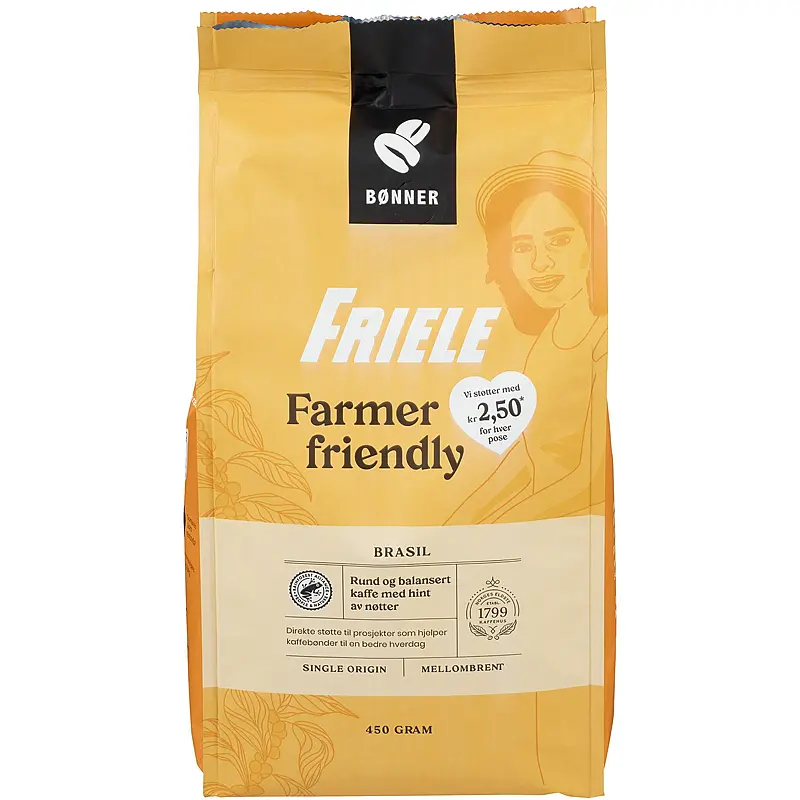 Kaffebønner 450 g Friendly Brazil Friele farmer