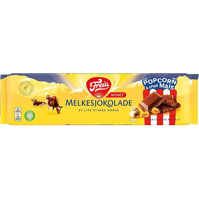Melkesjokolade Popcorn mais&havsalt 190 g
