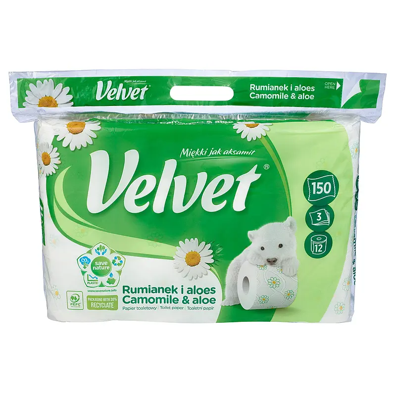 Toalettpapir 12-pk m/duft Velvet Camomile